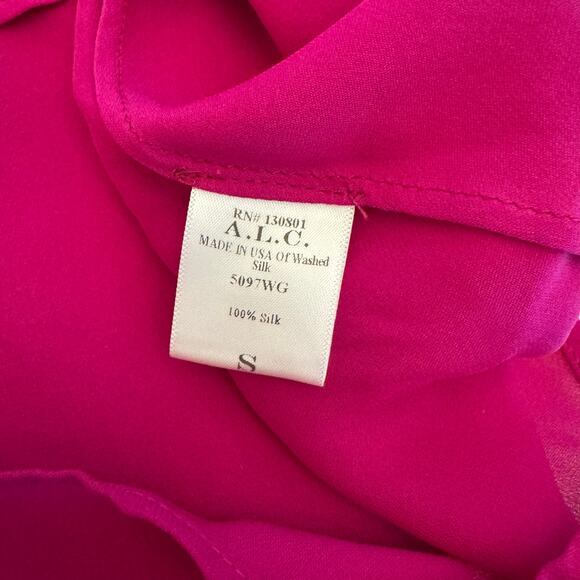 A.L.C. Pink Keyhole V-Neckline Sleeveless Silk Top Small NWOT - Picture 4 of 8